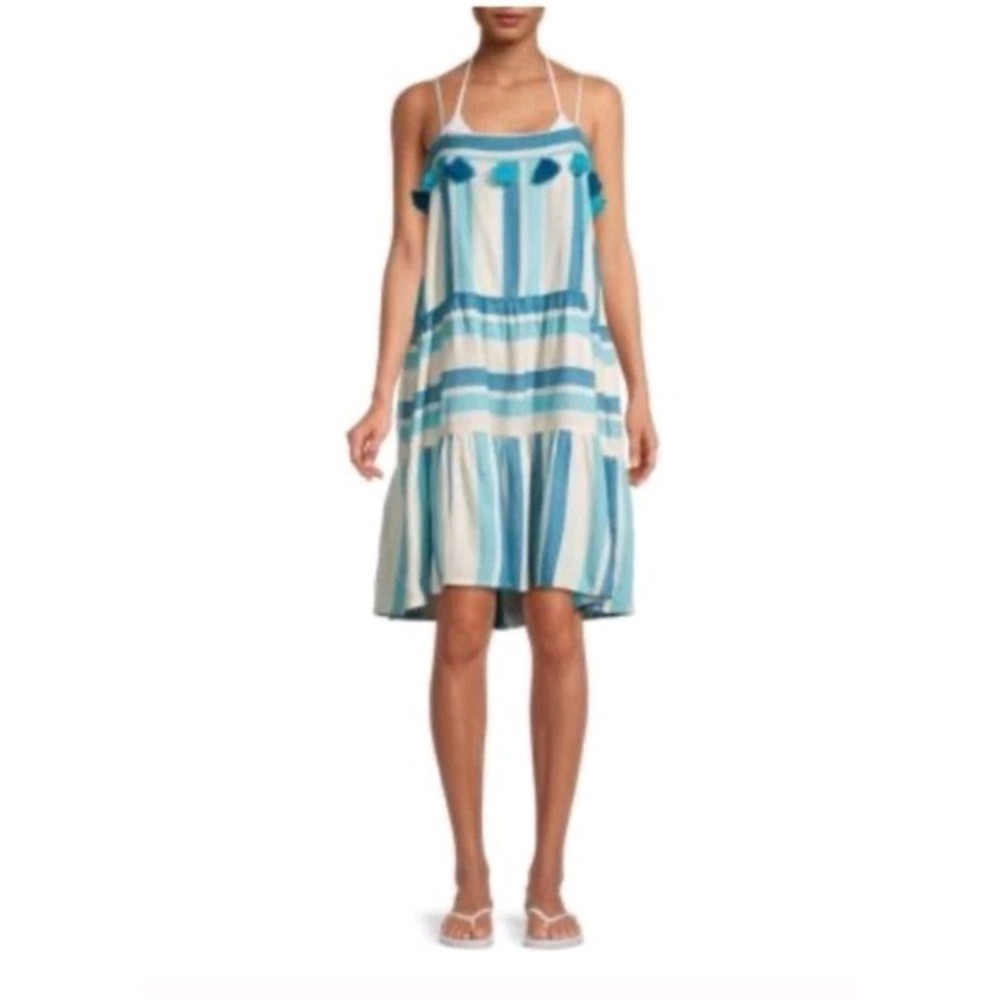 Tessora S 'Rowan' Striped Tiered Dress W/Pockets